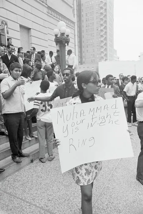 Framed Print : Woman at Muhammad Ali Draft Demonstration Framed Print : Woman at Muhammad Ali Draft Demonstration