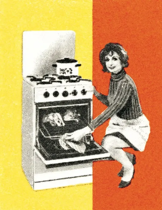 Framed Print : Woman with oven Framed Print : Woman with oven
