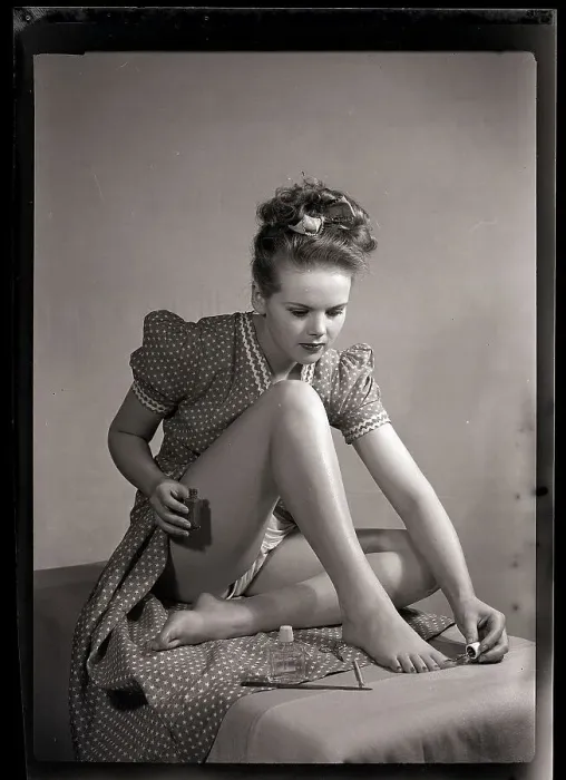 Framed Print : Woman Painting Toenails Framed Print : Woman Painting Toenails