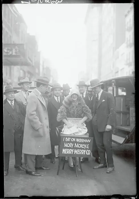 Framed Print : Woman Paying Off Election Bet Framed Print : Woman Paying Off Election Bet