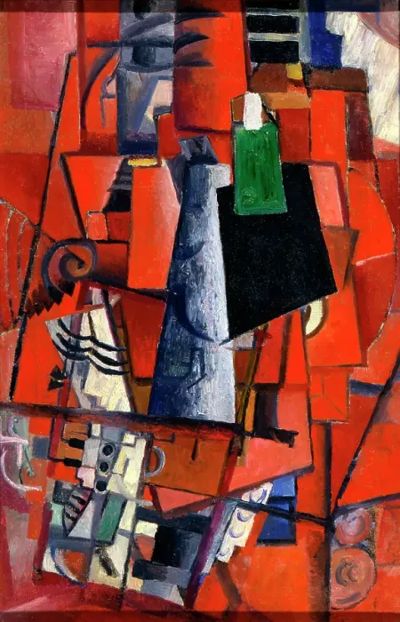 Framed Print : A Woman at the Piano, 1913. Artist: Kazimir Malevich Framed Print : A Woman at the Piano, 1913. Artist: Kazimir Malevich
