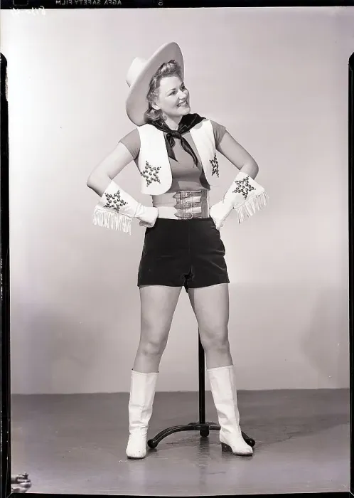 Framed Print : Woman Poses in Cowgirl Outfit Framed Print : Woman Poses in Cowgirl Outfit