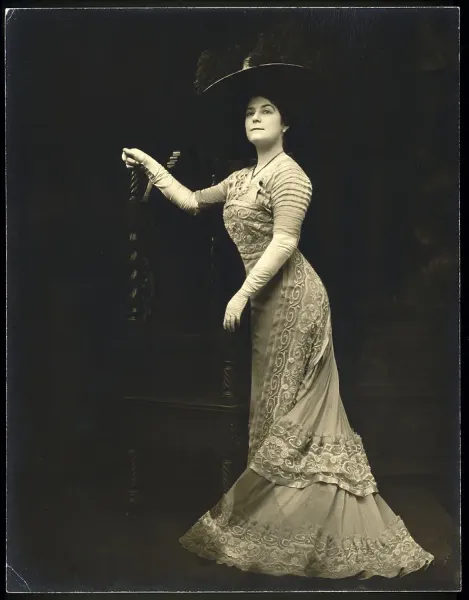 Late 19th Century Woman in Elegant Lace-Trimmed Dress Print. Art Prints,  Posters & Puzzles from Fine Art Storehouse