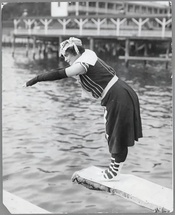 Framed Print : Woman Preparing to Dive Framed Print : Woman Preparing to Dive