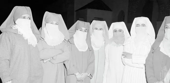 Framed Print : Woman Protesting Wearing Veils Framed Print : Woman Protesting Wearing Veils