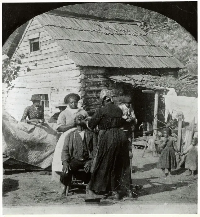 Framed Print : Woman Pulling Tooth in Yard Framed Print : Woman Pulling Tooth in Yard