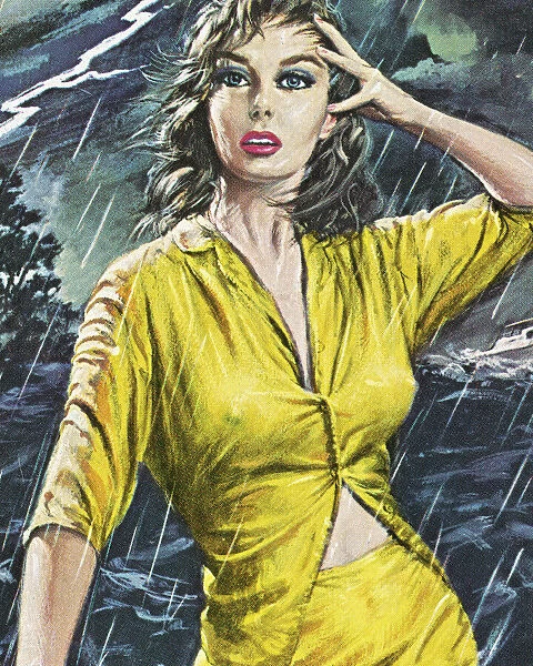 Woman in a Rain Storm
