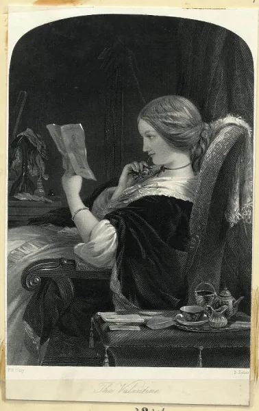 A Portrait of Victorian Woman Reading, Gift for Her, Victorian Wall