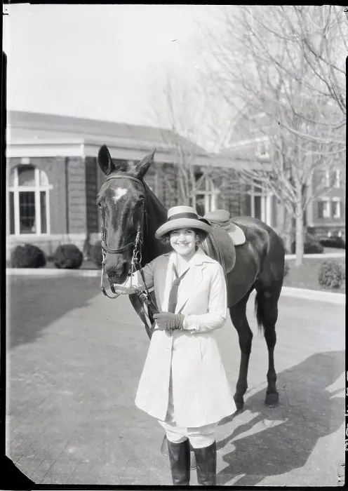 Framed Print : Woman At Resort With Horse Framed Print : Woman At Resort With Horse