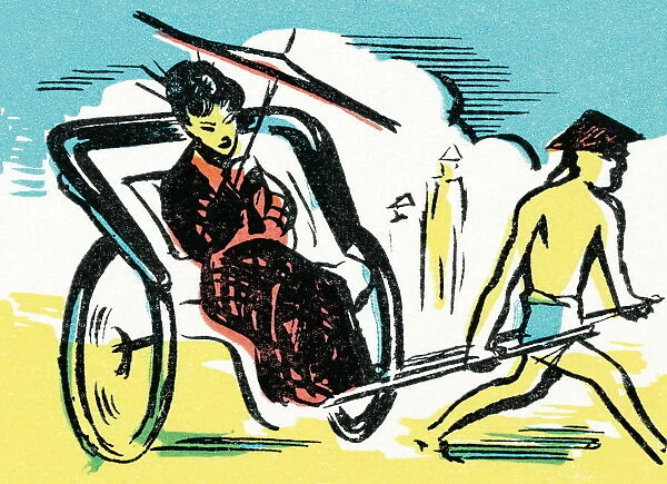 Woman in rickshaw