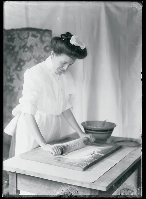 Framed Print : Woman Rolling Out Pastry Framed Print : Woman Rolling Out Pastry