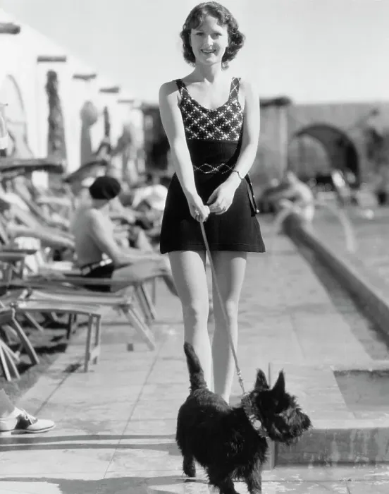 Framed Print : Woman with Scottish Terrier Framed Print : Woman with Scottish Terrier
