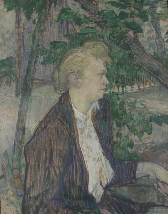 Framed Print : Woman seated in a Garden, 1891. Artist: Toulouse-Lautrec, Henri, de (1864-1901) Framed Print : Woman seated in a Garden, 1891. Artist: Toulouse-Lautrec, Henri, de (1864-1901)