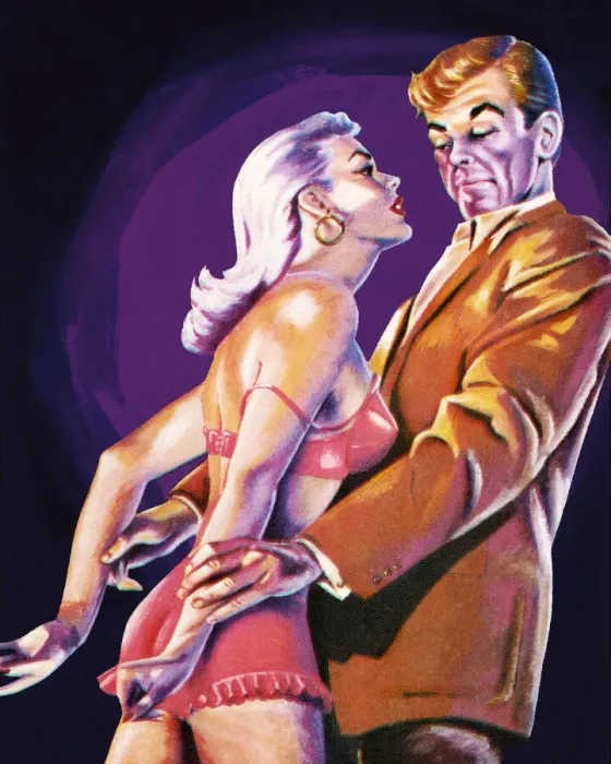Framed Print : Woman Seducing a Man Framed Print : Woman Seducing a Man