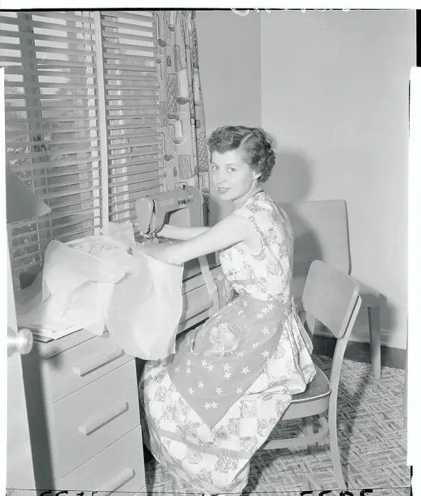 Framed Print : Woman Sewing