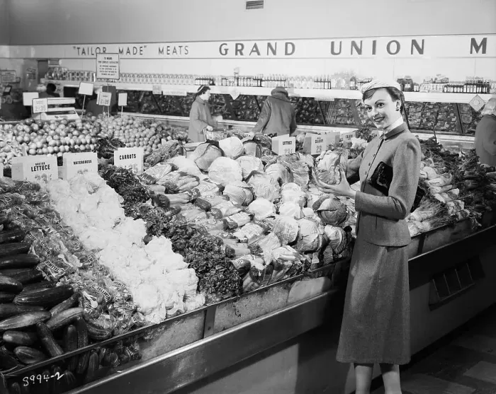 Framed Print : Woman Shopping at Grand Union Framed Print : Woman Shopping at Grand Union