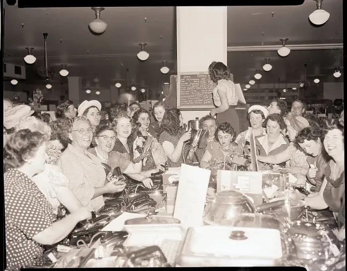 Framed Print : Woman Shopping in Montgomery Ward Framed Print : Woman Shopping in Montgomery Ward