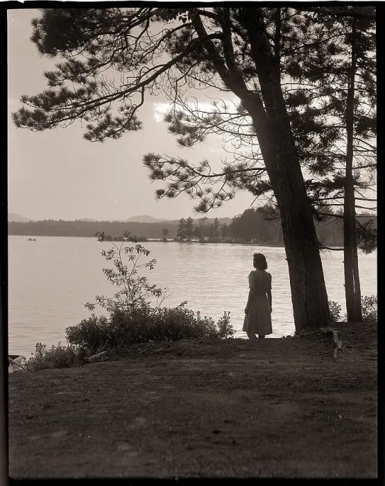 Framed Print : Woman Silhouetted Beside Pond Framed Print : Woman Silhouetted Beside Pond
