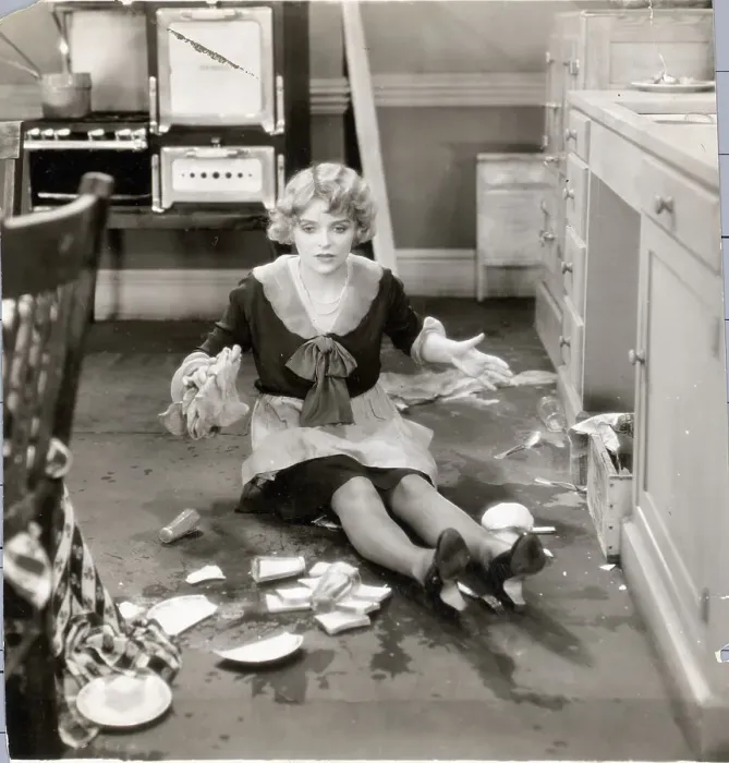 Framed Print : Woman Sitting with Broken Dishes Framed Print : Woman Sitting with Broken Dishes