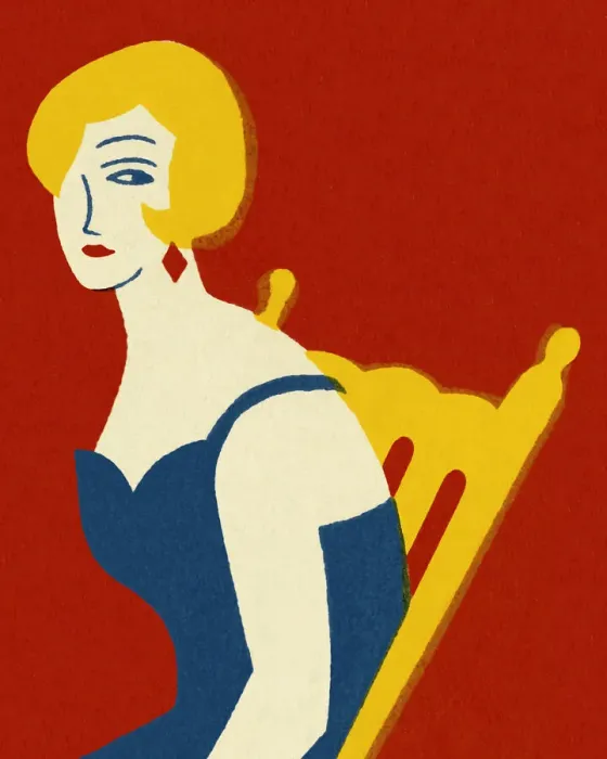 Framed Print : Woman Sitting in a Chair Framed Print : Woman Sitting in a Chair
