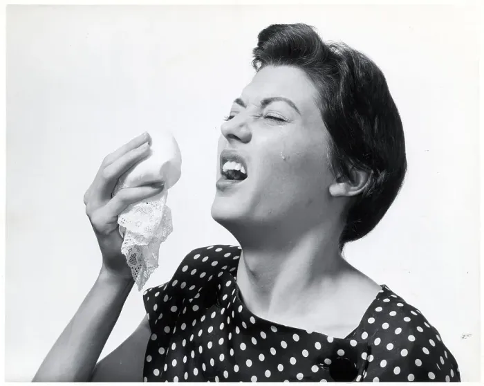 Framed Print : Woman Sneezing
