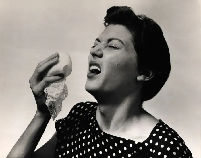 Framed Print : Woman Sneezing Framed Print : Woman Sneezing