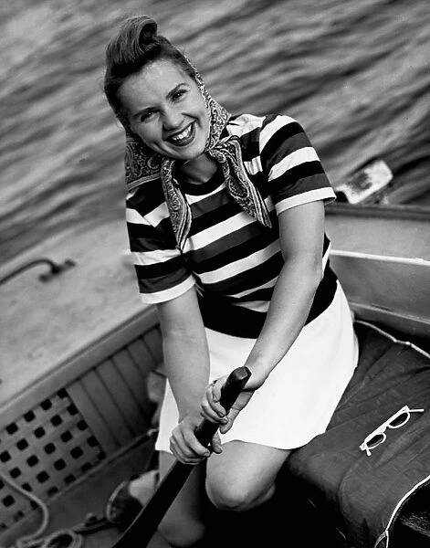 Woman in a speedboat