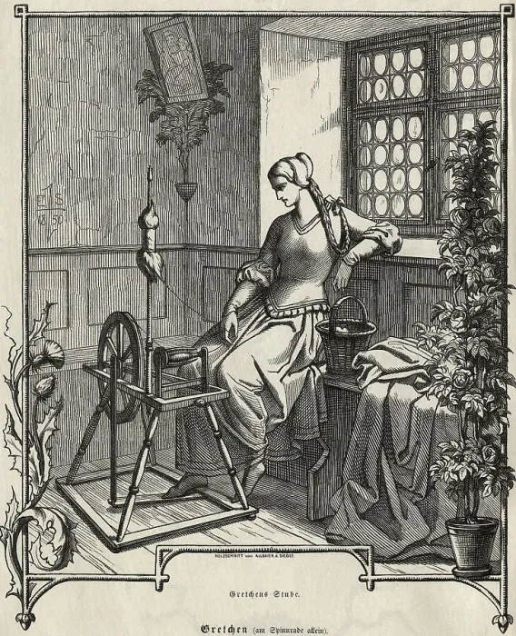 Framed Print : Woman with Spinning Wheel Framed Print : Woman with Spinning Wheel