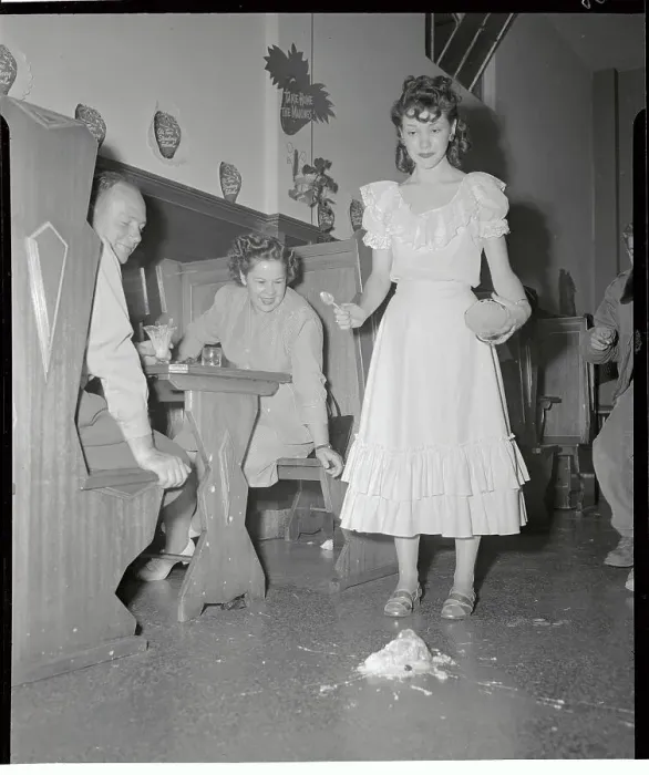 Framed Print : Woman Standing Over Dropped Ice Cream Sundae Framed Print : Woman Standing Over Dropped Ice Cream Sundae