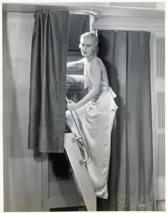 Framed Print : Woman on Step to Sleeping Berth on Train Framed Print : Woman on Step to Sleeping Berth on Train