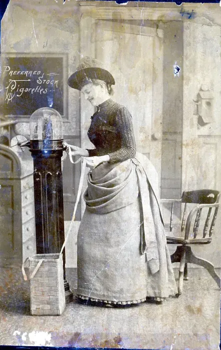 Framed Print : Woman Stockbroker in Ad for Cigarettes Framed Print : Woman Stockbroker in Ad for Cigarettes