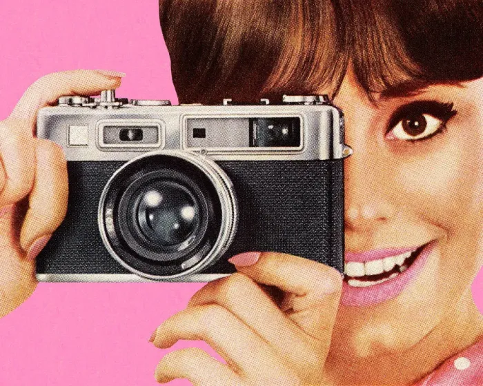 Framed Print : Woman Taking Picture With Camera Framed Print : Woman Taking Picture With Camera