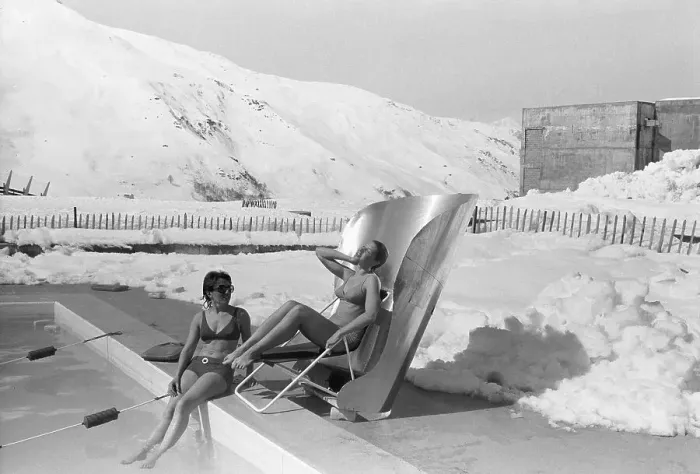 Framed Print : Woman Tanning in Sunbed Chair Framed Print : Woman Tanning in Sunbed Chair