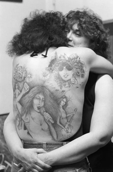 Framed Print : Woman With Tattoos on Her Back