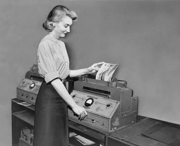 Framed Print : Woman Transmitting News Photograph Framed Print : Woman Transmitting News Photograph