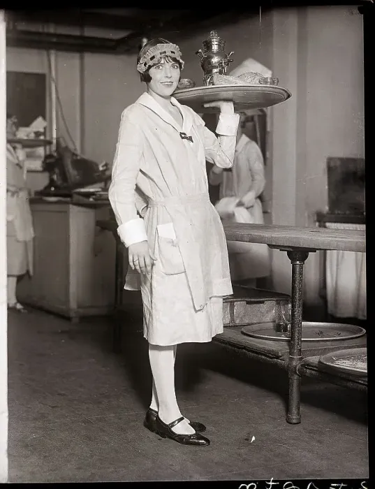 Framed Print : Woman with Tray at Beauty Contest Framed Print : Woman with Tray at Beauty Contest