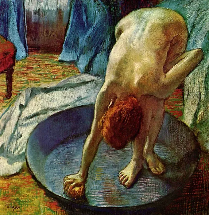 Framed Print : Woman in a Tub, 1886. Artist: Edgar Degas Framed Print : Woman in a Tub, 1886. Artist: Edgar Degas
