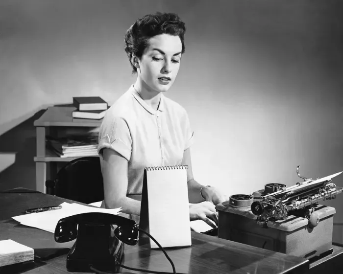 Framed Print : Woman typing Framed Print : Woman typing