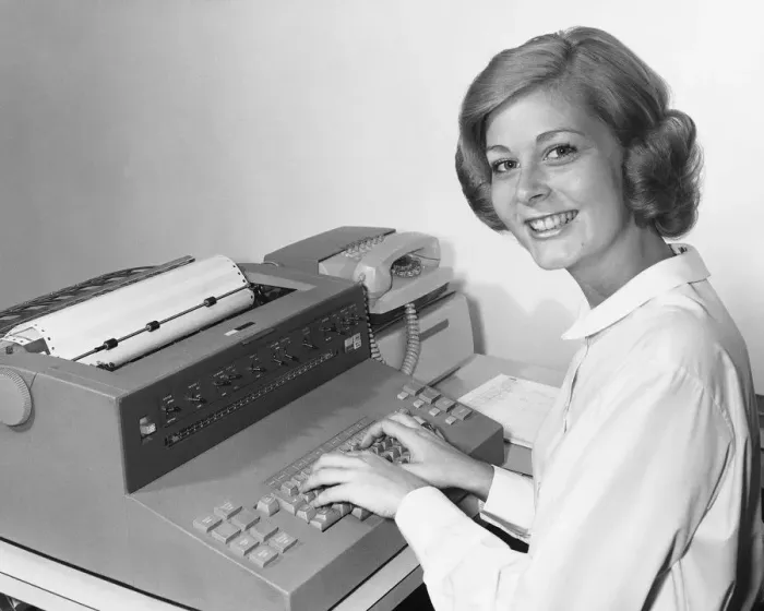 Framed Print : Woman typing Framed Print : Woman typing