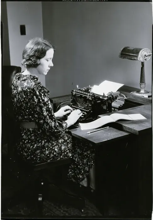 Framed Print : Woman Typing