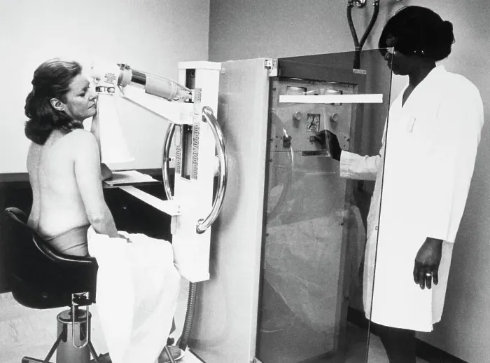 Framed Print : Woman Undergoing Mammogram Framed Print : Woman Undergoing Mammogram