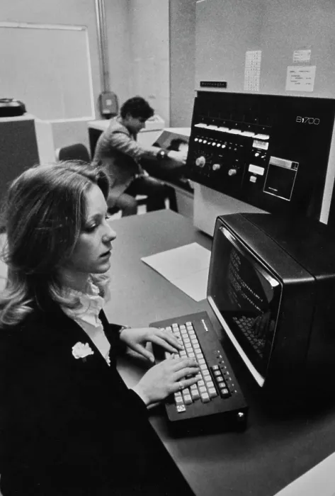 Framed Print : Woman Using Computer Framed Print : Woman Using Computer