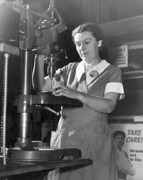 Framed Print : Woman Using Drill Press / War Industries Framed Print : Woman Using Drill Press / War Industries