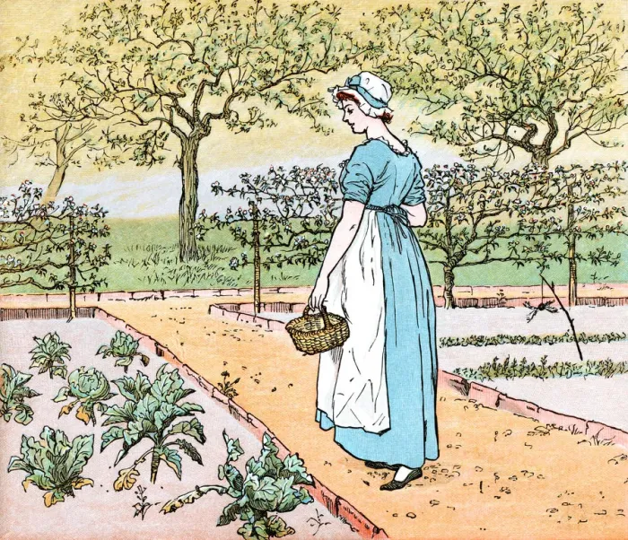 Framed Print : Woman in a vegetable garden Framed Print : Woman in a vegetable garden