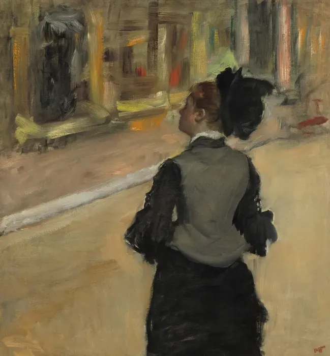Framed Print : Woman Viewed From Behind (Visit To A Museum) Framed Print : Woman Viewed From Behind (Visit To A Museum)