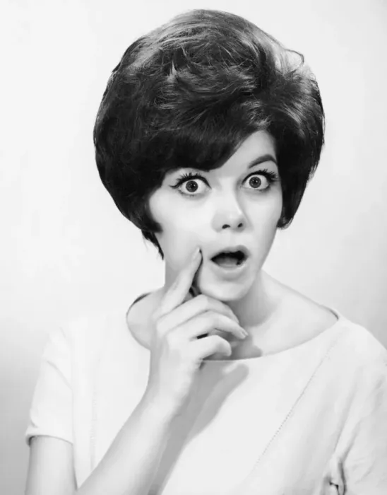Framed Print : Woman w / mouth open in surprise Framed Print : Woman w / mouth open in surprise