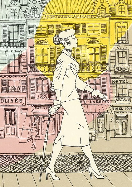 Woman walking in the city
