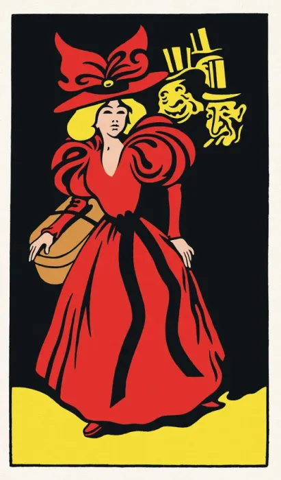Framed Print : Woman walking at night followed by men art nouveau 1897 Framed Print : Woman walking at night followed by men art nouveau 1897
