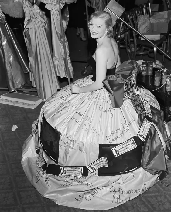 Framed Print : Woman Wearing Ball Gown Sponsored by American Express