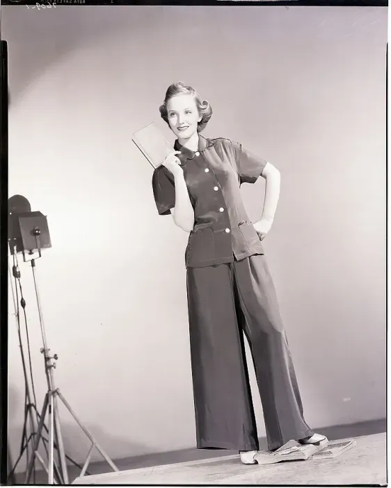 Framed Print : Woman Wearing Bell Bottom Trousers Framed Print : Woman Wearing Bell Bottom Trousers